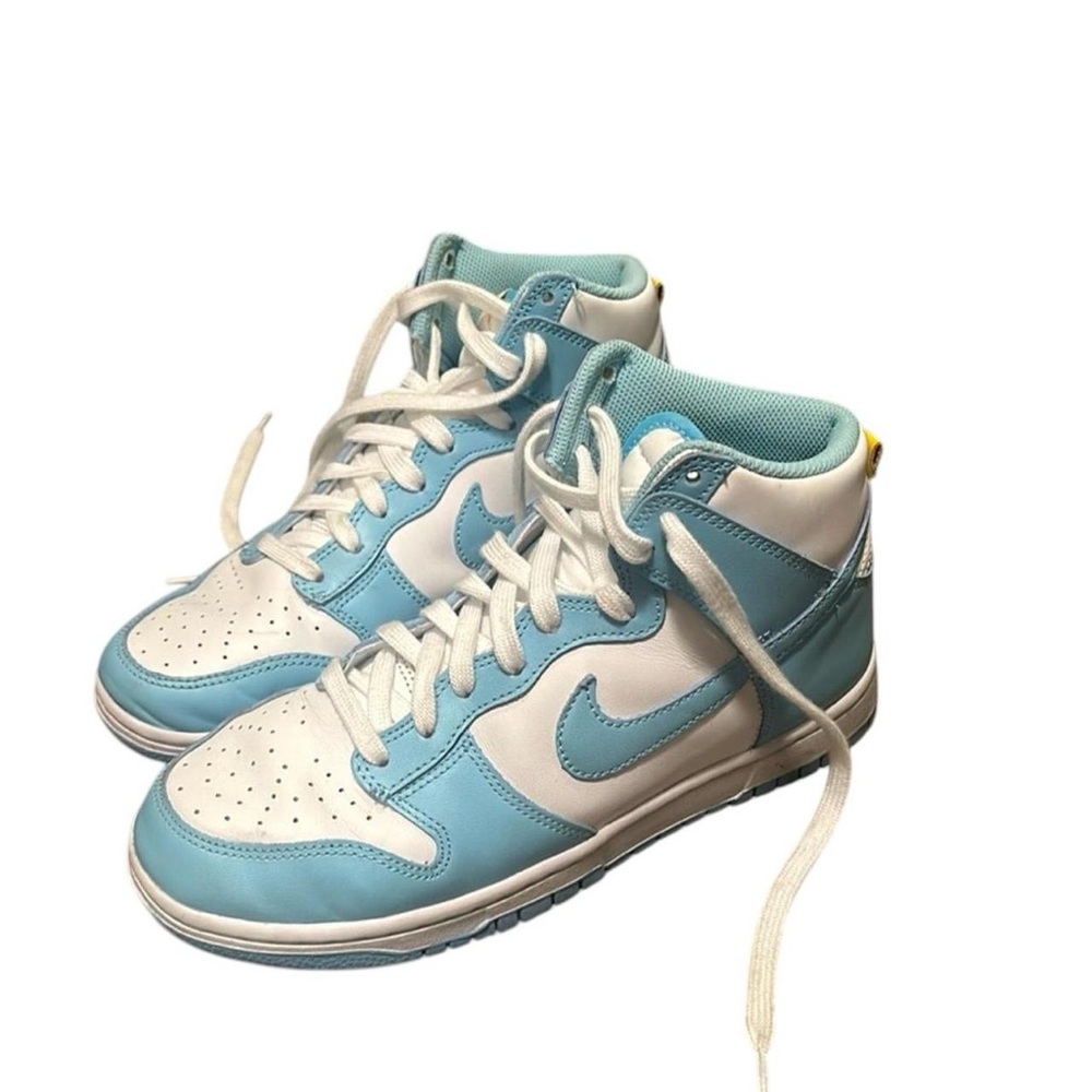 nike blue and white high dunks